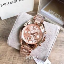 Michael Kors MK5799 Bradshaw Rose Gold Tone Women Unisex Watch Brand New