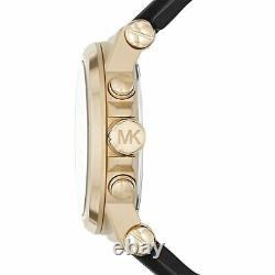 Michael Kors MK8445 Dylan Black Gold Tone Chrono Men's Wrist Watch Brand New