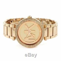 Michael Kors Parker Mk5865 Womens Rose Gold Watch Crystals Bnib With Tags