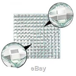Mirror Tiles Silver Bathroom Wall Sheets Crystal Diamond Mosaic Tile Deco(11PCS)