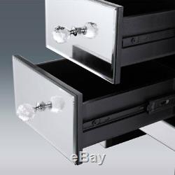 Mirrored 3-Drawer Nightstand Accent Chest Cabinet Bedside Table End Side Table