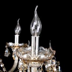Modern Crystal Ceiling Lighting Chandelier 15 Light Lamp Pendant Fixture Cognac