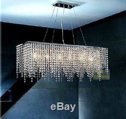 Modern Rain Drop Crystal Chandelier Lighting Rectangular linear Pendant Lights