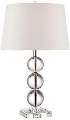 Modern Table Lamp Clear Crystal Silver Metal for Living Room Bedroom Bedside