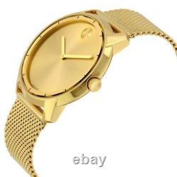 Movado 3600373 Bold Gold Tone Stainless Steel Mesh Bracelet Men's Watch