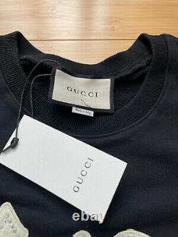 NEW Gucci kitten logo sweatshirt with Crystals size S oversize MSRP 1500