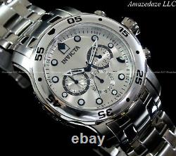 NEW Invicta Men Pro Diver Scuba VD53 Chronograph Stainless St. SILVER DIAL Watch