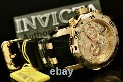 NEW Invicta Men Scuba Pro Diver Chrono 18K Gold Plated Rose Gold S. S Poly Watch