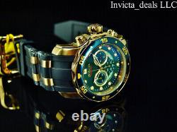 NEW Invicta Men's 48mm PRO DIVER SCUBA Chronograph GREEN DIAL Gold Tone SS Watch