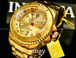 NEW Invicta MenRESERVE Hydromax 52MM GOLD LABEL Gold Dial 18 K Gold Plated Watch