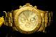 NEW Invicta Pro Diver 18K Gold Plated Champagne Dial Chrono S. S Bracelet Watch