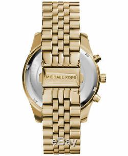 NEW Michael Kors Watch MK8494 Men's Lexington Chronograph Crystal Gold-Tone