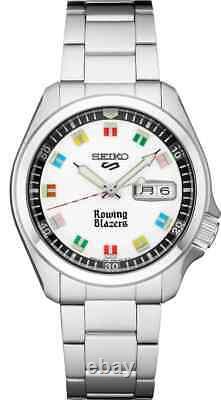 NEW ROWING BLAZERS X SEIKO 5 SPORTS WATCH (LIMITED EDITION)-SRPJ71 White Dial