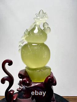 Natural citrine Quartz Hand carving calabash Decorative
