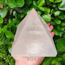 Natural white pyramid crystal chakras quartz wand tower healing decoration