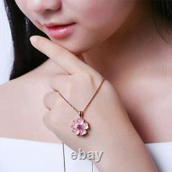 Necklace Women WILL LOVE! 18k Rose Gold Flower Pendant Anniversary Gift Plated