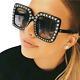 New Authentic GUCCI Sunglasses GG148S 003 Black Oversized Square Crystal