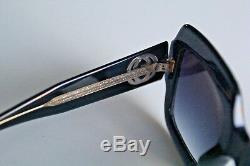 New Authentic Gucci GG 0048S 003 Black Crystal Oversize Squared Frame Sunglasses