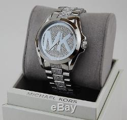 New Authentic Michael Kors Bradshaw Crystals Silver Women's Mk6486 Watch