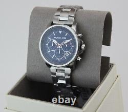New Authentic Michael Kors Theroux Silver Blue Chronograph Men's Mk8641 Watch
