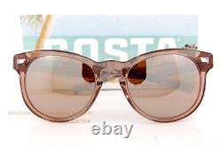 New Costa Del Mar Sunglasses DEL MAR Shiny Taupe Crystal Copper Silver Mirror