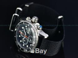 New Deep Blue 40mm Diver 1000 Quartz Chronograph Black Dial Sapphire Ss Watch