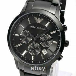 New Emporio Armani Ar2453 Genuine With Certificate Men's Watch Chronograph Black