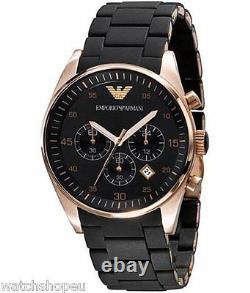 New Emporio Armani Ar5905 Rose Gold Mens Watch 2 Years Warranty Certificate
