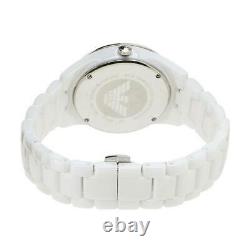 New Genuine Emporio Armani Ar1456 White Dial Ceramic Unisex Watch Uk