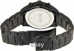 New Genuine Hugo Boss 1513676 Grand Prix Black Dial Stainless Steel Mens Watch