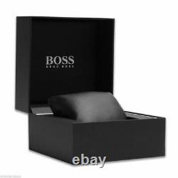 New Genuine Hugo Boss 1513676 Grand Prix Black Dial Stainless Steel Mens Watch