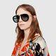 New Gucci GG0307S Black Aviator Foldable Sunglasses Women Men Crystals Pilot