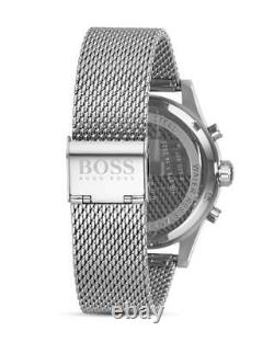 New Hugo Boss 1513440 Mens Mesh Grey Dial Jet Fashion Chronograph Watch Uk Stock