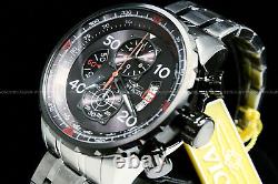 New Invicta Men Aviator 48MM Gunmetal Dial Tachymeter S. S Chrono Bracelet Watch