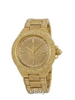 New MICHAEL KORS Ladies MK5720 Camille Crystal Gold Pave Dial St Steel Watch