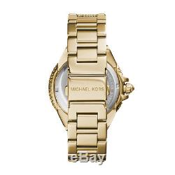 New MICHAEL KORS Ladies MK5720 Camille Crystal Gold Pave Dial St Steel Watch