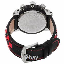 New Men's Akribos XXIV AK612RD Swiss Chronograph Checkered Red Leather Watch