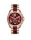 New Michael Kors Bradshaw Rose Gold Red Chronograph MK6270 Women Watch