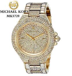 New Michael Kors Camille Gold Pave Dial Crystal Encrusted MK5720 Women's Watch