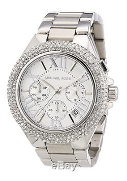 New Michael Kors Camille Silver Chronograph Crystal MK5634 Wrist Watch for Women