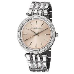 New Michael Kors Darci Silver Crystal Rose Gold Stainless MK3218 Women Watch