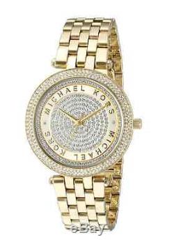 New Michael Kors Gold Mini Darci Crystal Pave Dial MK3445 Wrist Watch for Women