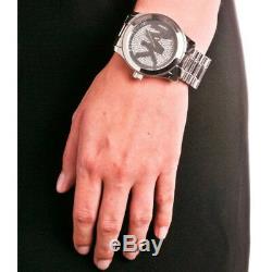 New Michael Kors MK5544 Runway Crystal Pave Silver Chronograph Women's Watch