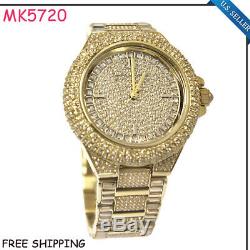 New Michael Kors MK5720 Camille Crystal Pave Quartz Stainless Steel Women Watch
