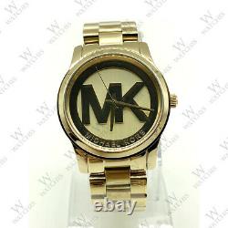 New Michael Kors MK5786 Women's 38mm Case Runway Gold-Tone Stainless Steel Watch