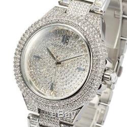 New Michael Kors Mk5869 Camille Silver Tone Crystal Pave Glitz Dial Womens Watch