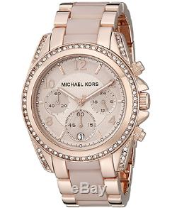 New Michael Kors Womens MK5943 Crystal Blair Pavé Rose Gold-Tone Ladies Watch