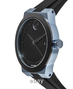 New Movado Bold Black Dial Black Silicone Strap Men's Watch 3600626