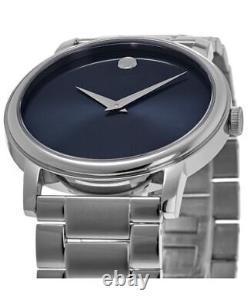 New Movado Museum Classic Blue Dial Stainless Steel Men's Watch 2100015