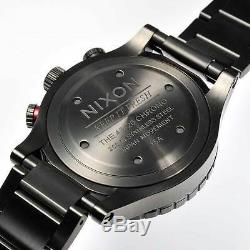 New NIXON Watch Mens 48-20 CHRONO All Black Multi A486-1320 A4861320